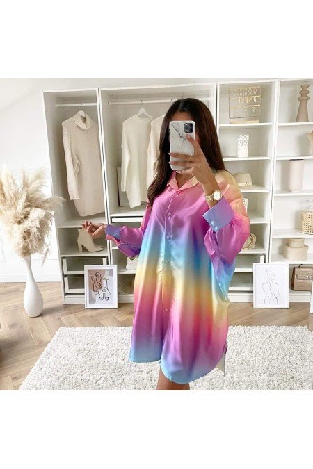 Renkli Elbise Jennyfer Krep Kumaş