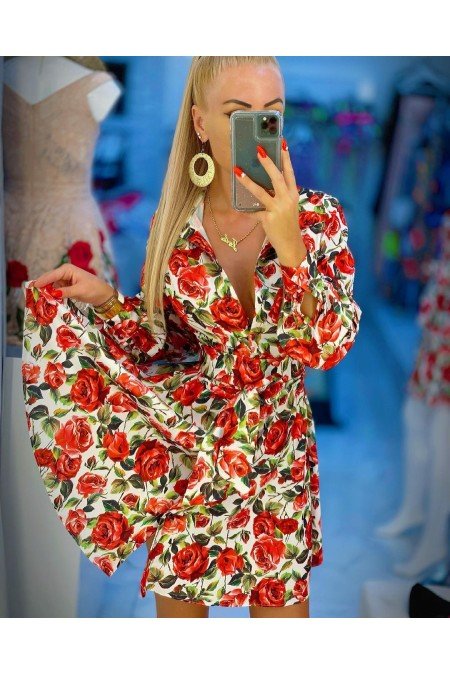 Desenli Elbise Krep Kumaş