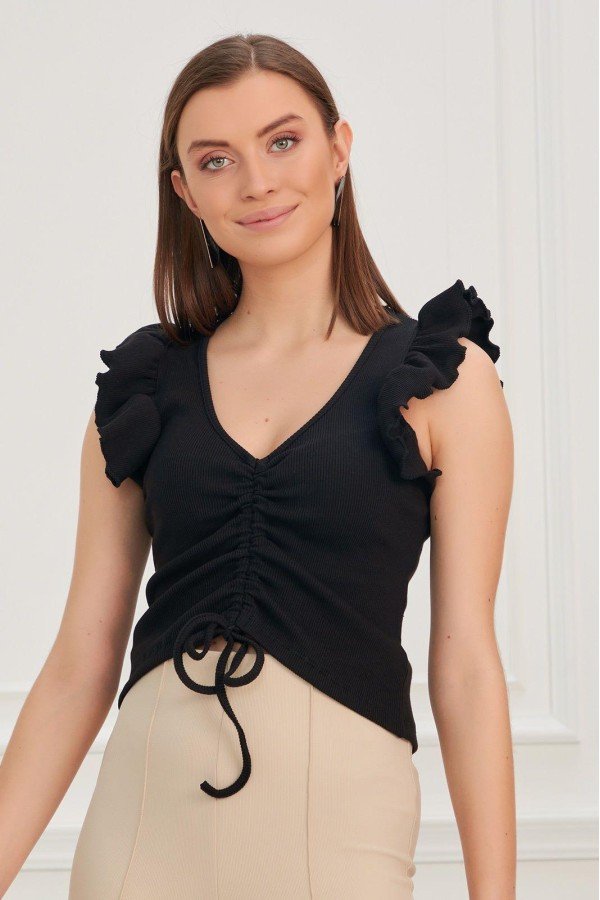 Siyah Bluz Crop Siyah Bluz Crop