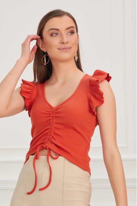 Orange Bluz Crop Orange Bluz Crop