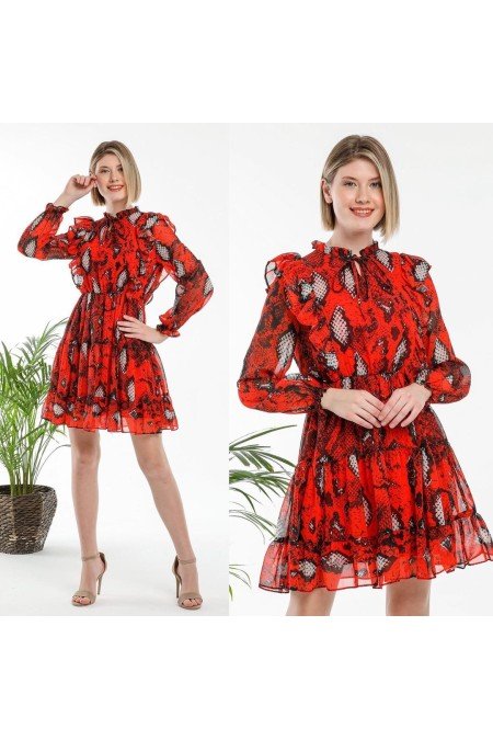 Desenli Elbise