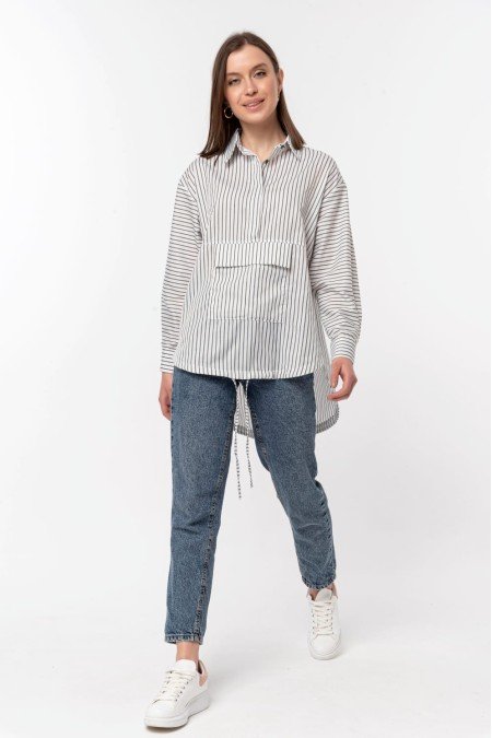 Çizgili Gömlek Poplin Kumaş Çizgili Gömlek Poplin Kumaş