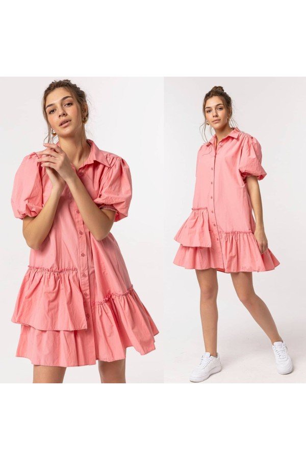 Pembe Elbise Poplin Kumaş Pembe Elbise Poplin Kumaş