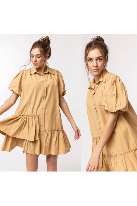 Hardal Elbise Poplin Kumaş Hardal Elbise Poplin Kumaş