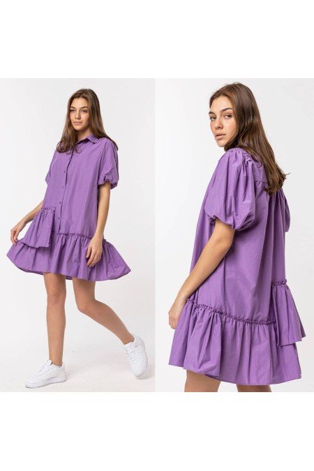 Mor Elbise Poplin Kumaş Mor Elbise Poplin Kumaş