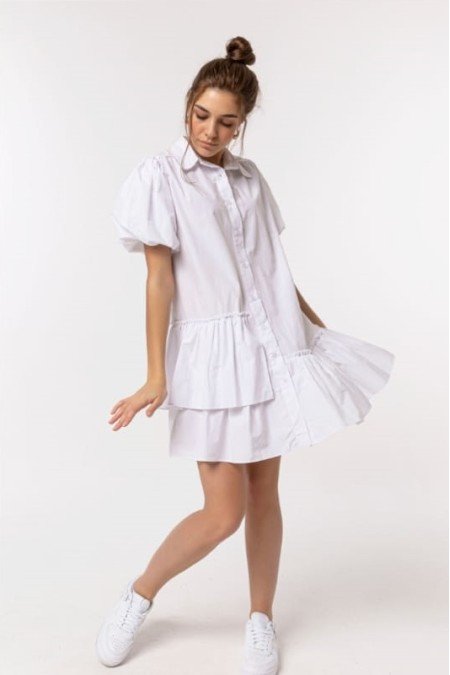 Beyaz Elbise Poplin Kumaş Beyaz Elbise Poplin Kumaş