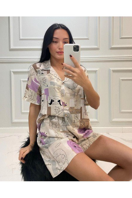 Desenli Elbise Gömlek Elbise