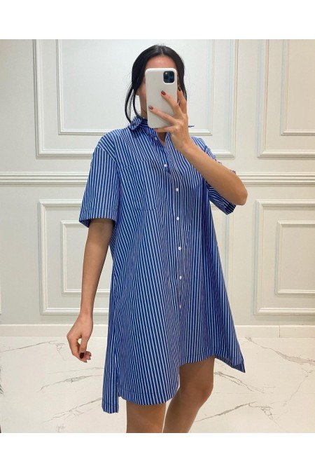 Çizgili Elbise Gömlek Elbise Çizgili Elbise Gömlek Elbise