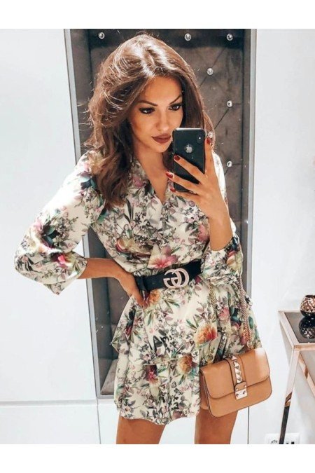 Desenli Elbise Krep Kumaş