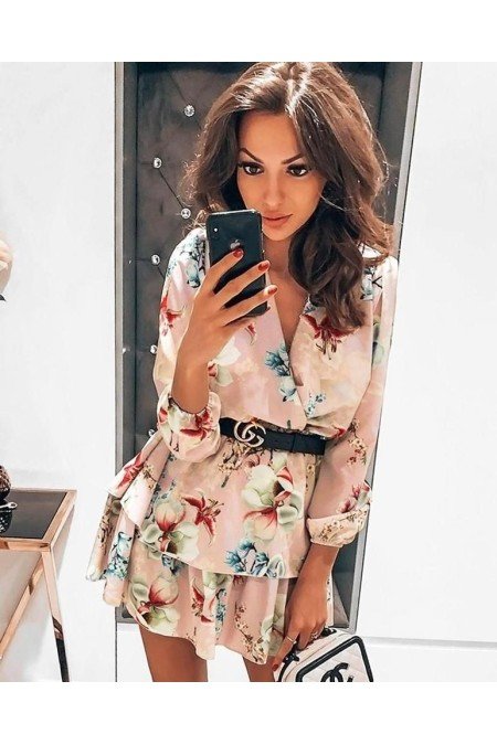 Desenli Elbise Krep Kumaş