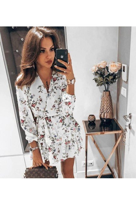 Desenli Elbise Krep Kumaş