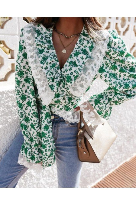 Desenli Gömlek Krep Kumaş Desenli Gömlek Krep Kumaş