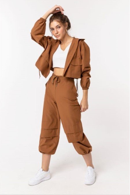 Kiremit Takım Poplin Kumaş