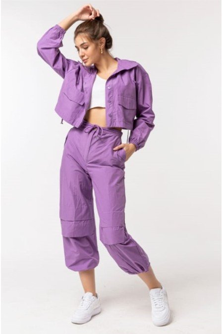 Lila Takım Poplin Kumaş