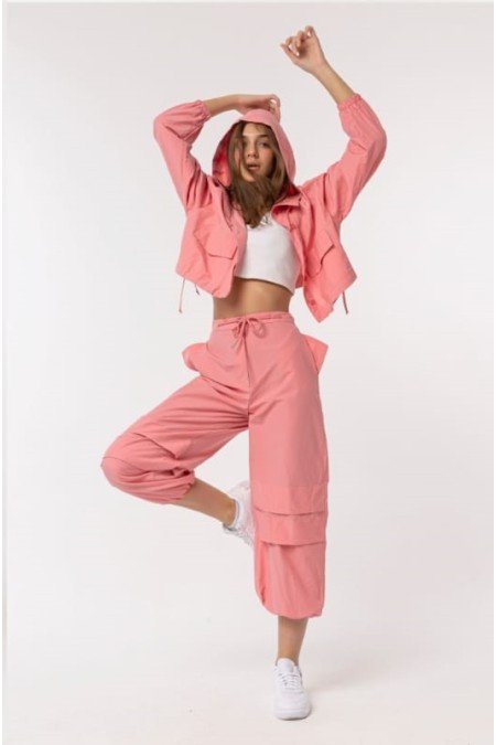 Pembe Takım Poplin Kumaş