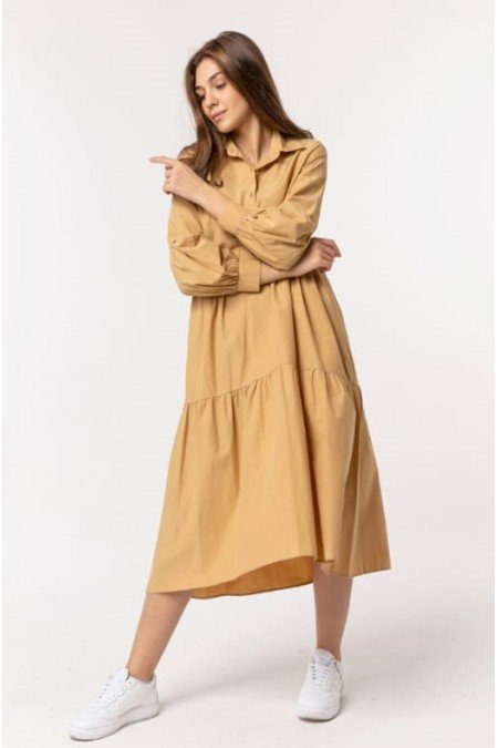 Camel Elbise Poplin Kumaş Camel Elbise Poplin Kumaş