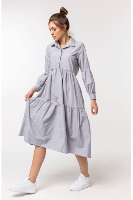 Gri Elbise Poplin Kumaş