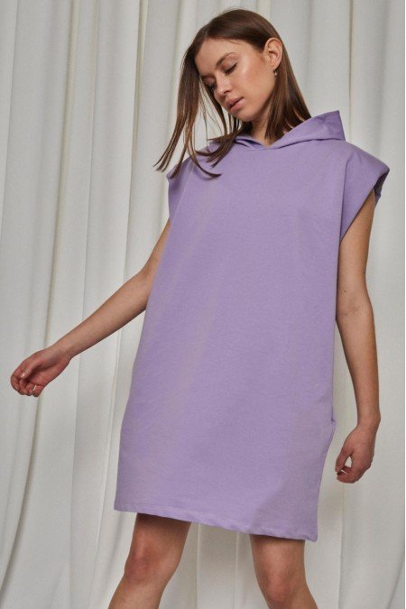 Lila Elbise Kapşonlu