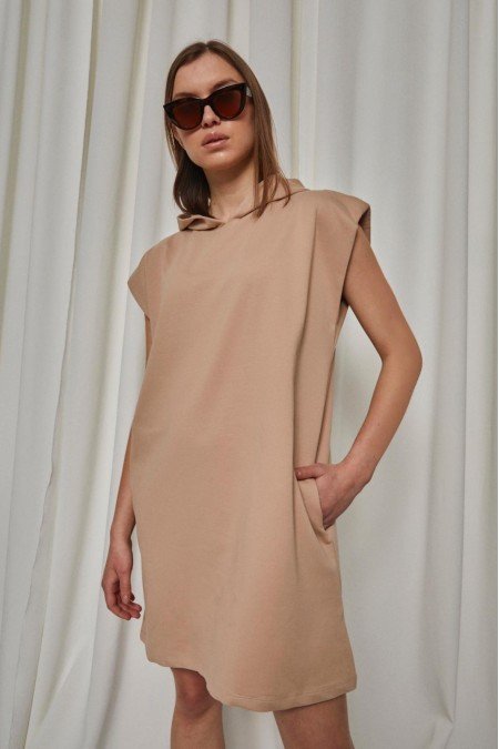 Vizon Elbise Kapşonlu Vizon Elbise Kapşonlu