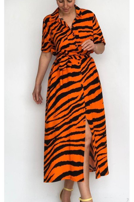 Zebra Elbise Viscon Kumaş