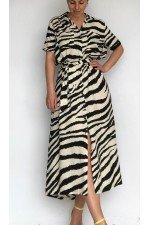 Zebra Elbise Viscon Kumaş Zebra Elbise Viscon Kumaş