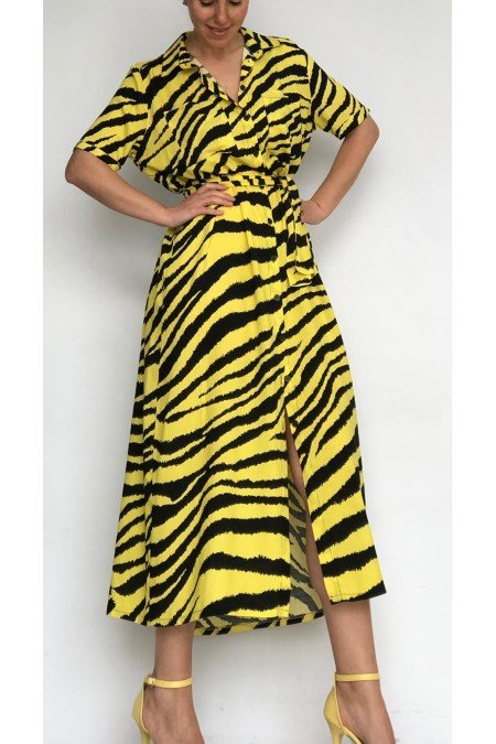 Zebra Elbise Viscon Kumaş