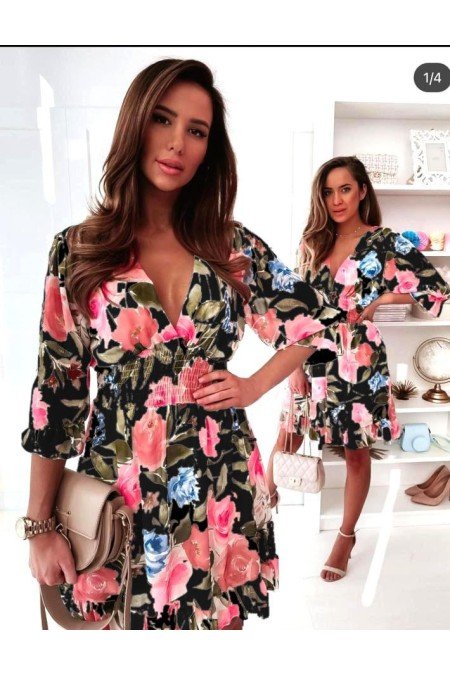 Çiçek Desenli Elbise Şifon Kumaş Çiçek Desenli Elbise Şifon Kumaş