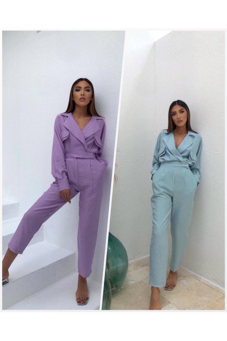 Lila Tulum Keten Kumaş