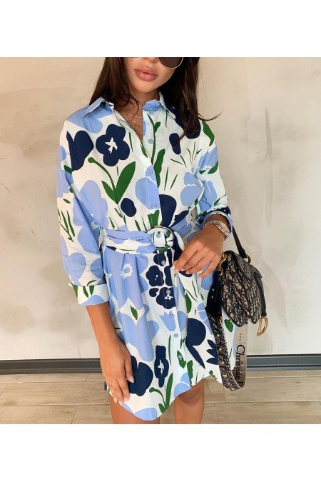 Desenli Elbise Atlas Kumaş Desenli Elbise Atlas Kumaş