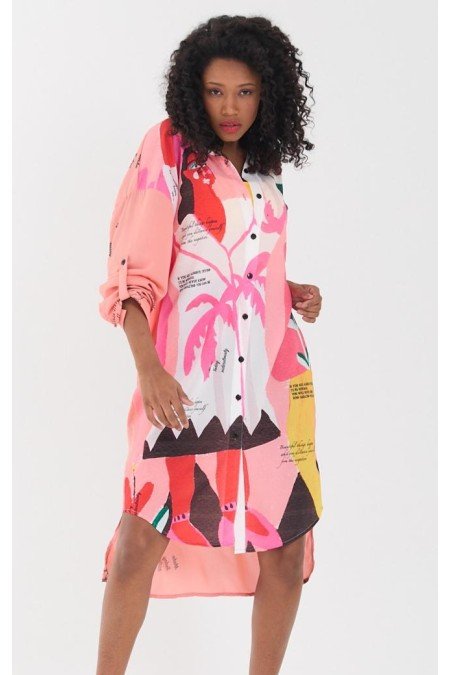 Desenli Elbise Gömlek Elbise