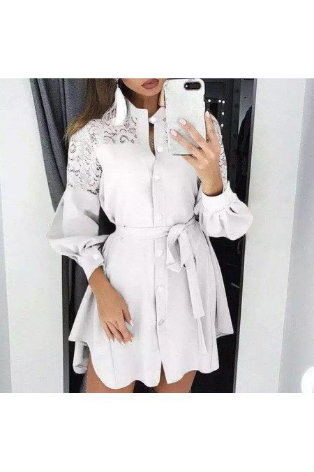 Pudra Gömlek Elbise Pudra Gömlek Elbise