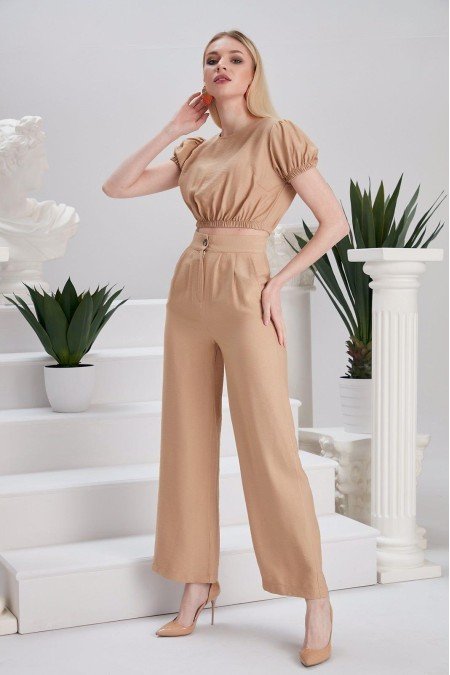 Camel Takım Keten Kumaş