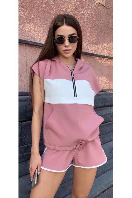 Pembe Takım Atlas Kumaş