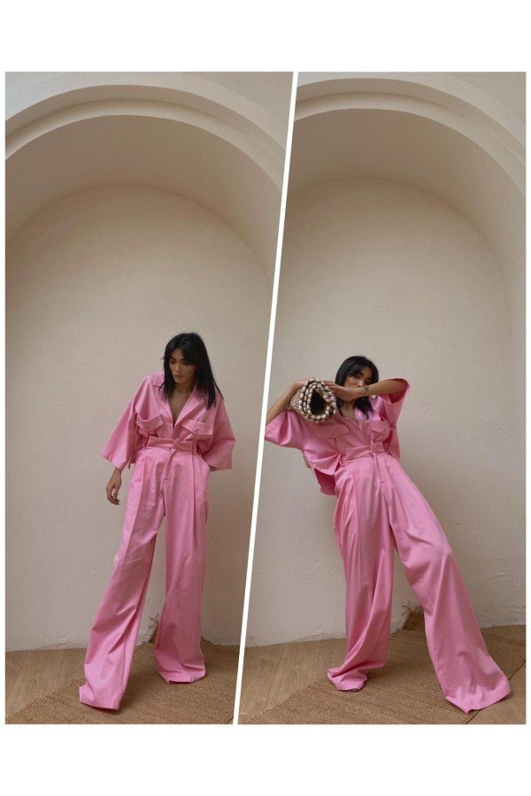 Pembe Takım Gabardin Pembe Takım Gabardin