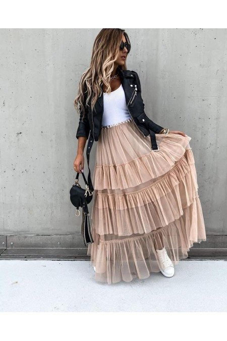 Pudra Etek Krep Kumaş Pudra Etek Krep Kumaş