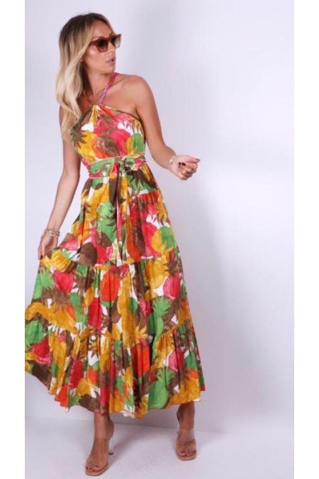 Desenli Elbise Viscon Kumaş Desenli Elbise Viscon Kumaş