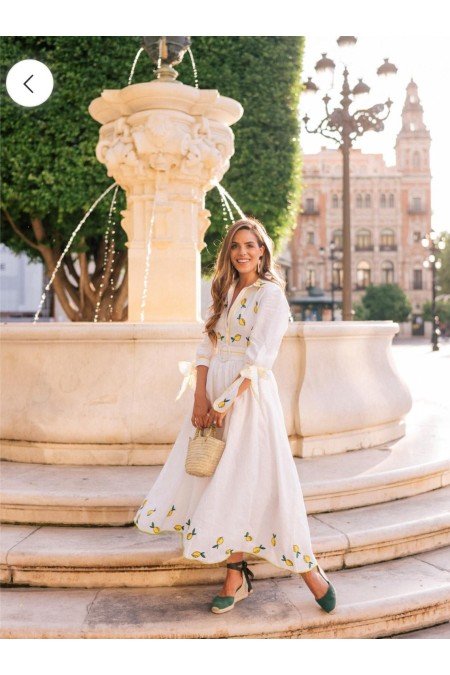 Beyaz Elbise Keten Kumaş