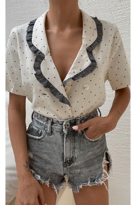 Puantiyeli Bluz