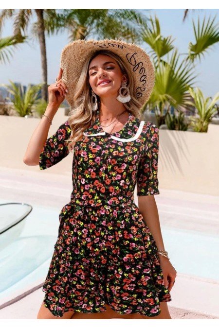 Desenli Elbise Viscon Kumaş Desenli Elbise Viscon Kumaş