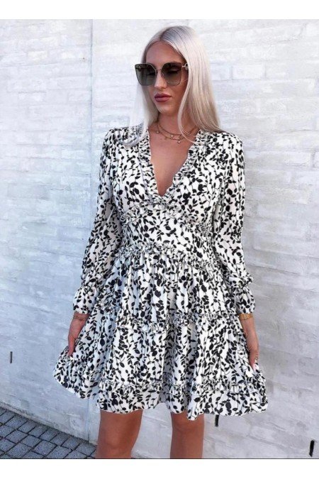 Beyaz Desenli Elbise Beyaz Desenli Elbise