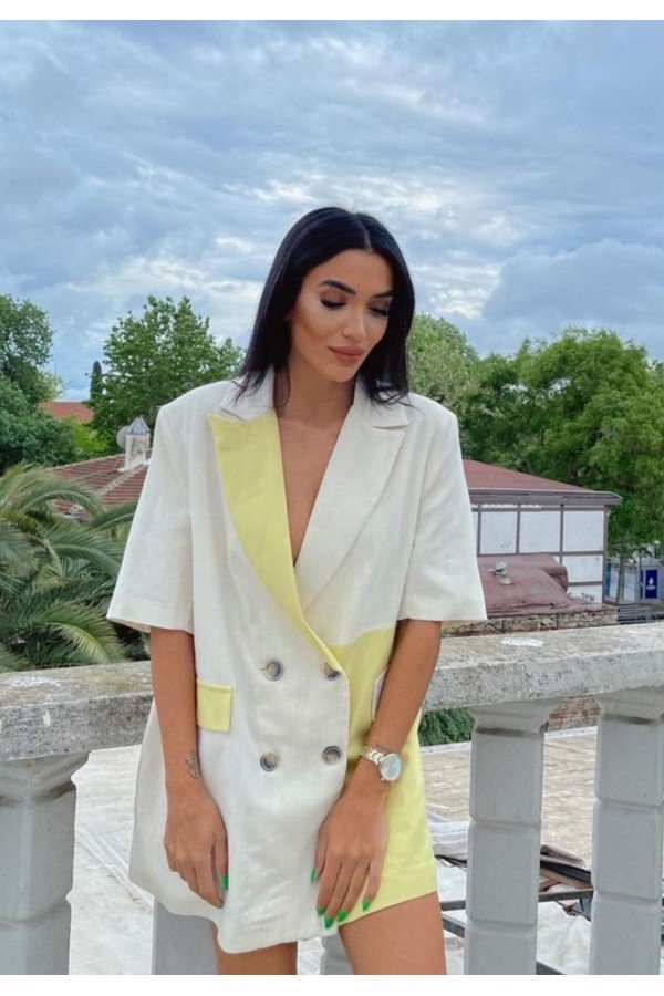 Beyaz Sarı Ceket