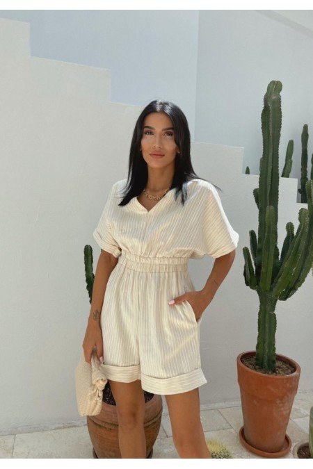 Çizgili Tulum Şort