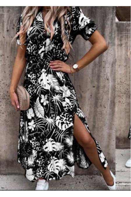 Desenli Elbise Krep Kumaş