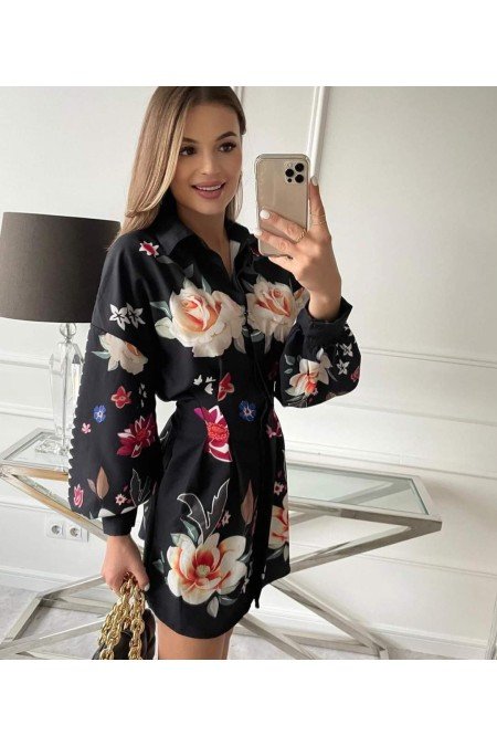 Siyah Elbise Atlas Kumaş