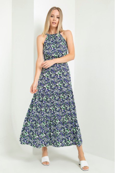 Desenli Elbise Viscon Kumaş Desenli Elbise Viscon Kumaş