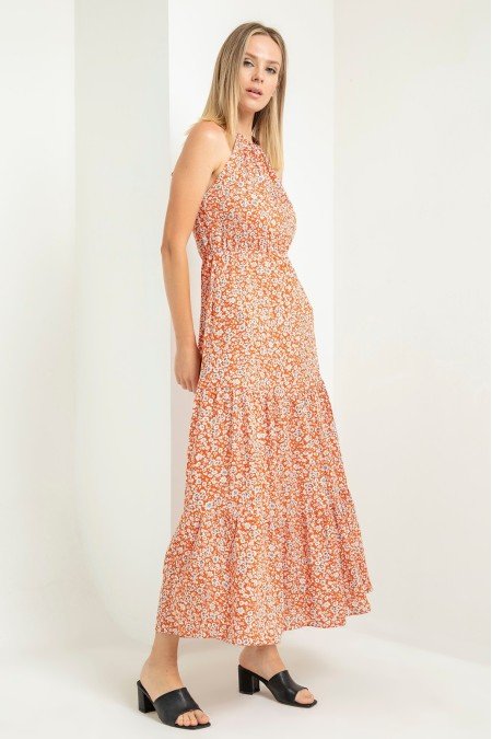 Desenli Elbise Viscon Kumaş Desenli Elbise Viscon Kumaş