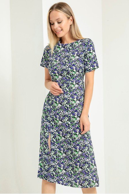 Desenli Elbise Viscon Kumaş Desenli Elbise Viscon Kumaş