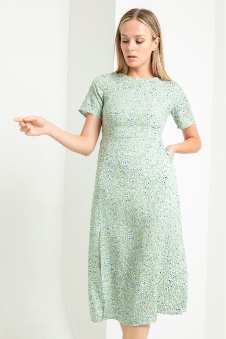 Desenli Elbise Viscon Kumaş Desenli Elbise Viscon Kumaş