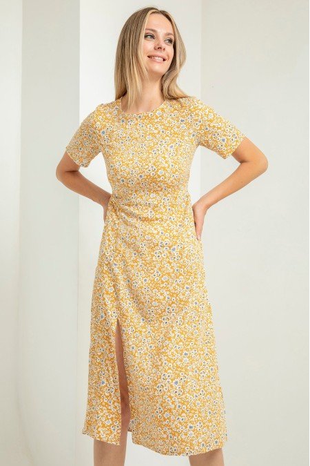 Desenli Elbise Viscon Kumaş Desenli Elbise Viscon Kumaş