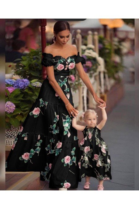 Siyah Desenli Abiye Siyah Desenli Abiye